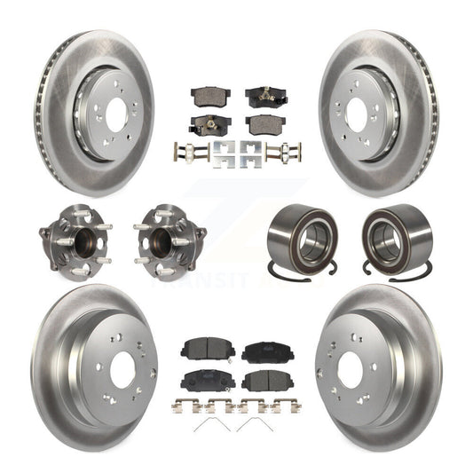 Hub Bearing Coated Brake Rotor Pad Front Rear Kit (10Pc) For 13-18 Acura RDX FWD