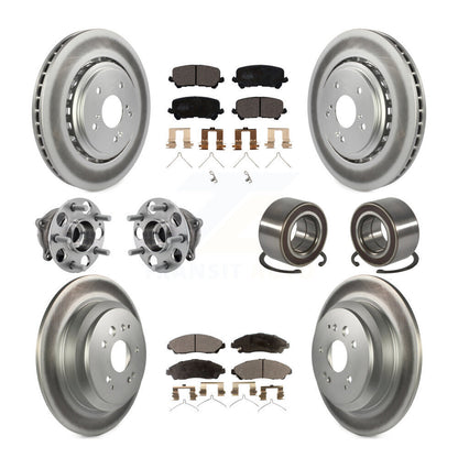 Hub Bearing Coated Brake Rotor Pad Front Rear Kit (10Pc) For 14-16 Acura MDX AWD