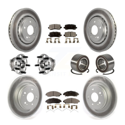 Hub Bearing Coated Disc Brake Rotor And Pads Front Rear Kit (10Pc) For Acura MDX