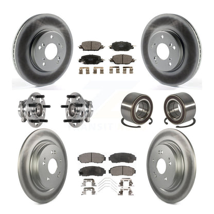 Hub Bearing Coated Disc Brake Rotor And Pad Front Rear Kit (10Pc) For Honda CR-V