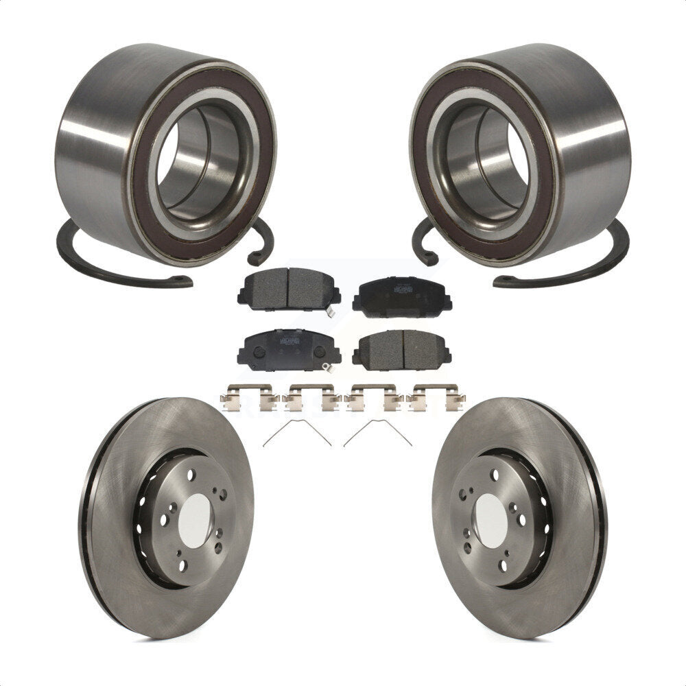 Wheel Bearing Disc Brake Rotors And Ceramic Pads Front Kit For Acura RLX