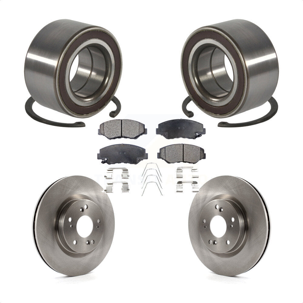 Wheel Bearing Disc Brake Rotors And Pads Front Kit For 2012-2016 Honda CR-V FWD