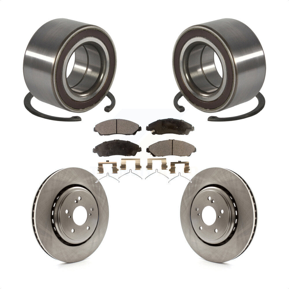 Wheel Bearing Disc Brake Rotor And Ceramic Pad Front Kit For 2014-2016 Acura MDX