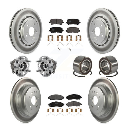 Hub Bearing Coated Brake Rotor Pad Front Rear Kit (10Pc) For 14-16 Acura MDX AWD