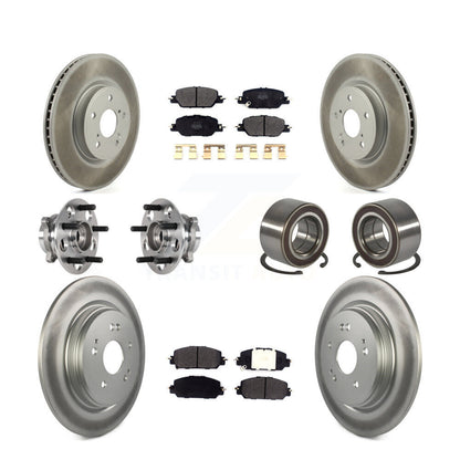 Hub Bearing Coated Disc Brake Rotor And Pad Front Rear Kit (10Pc) For Honda CR-V
