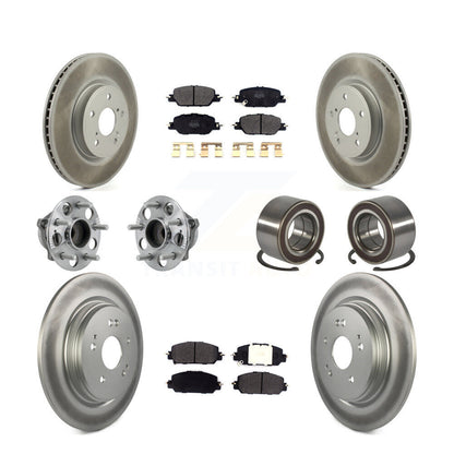 Hub Bearing Coated Disc Brake Rotor And Pad Front Rear Kit (10Pc) For Honda CR-V