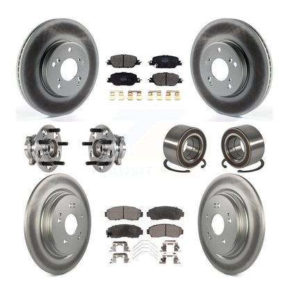 Hub Bearing Coated Disc Brake Rotor And Pad Front Rear Kit (10Pc) For Honda CR-V