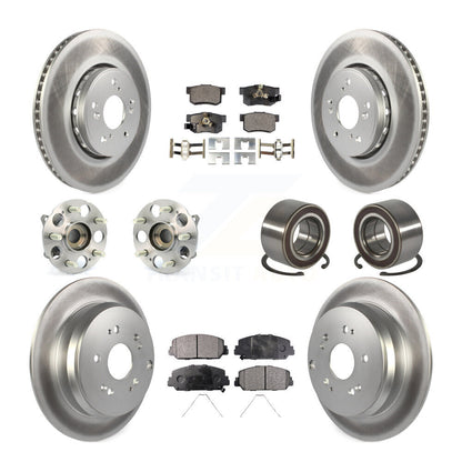 Hub Bearing Coated Brake Rotor Pad Front Rear Kit (10Pc) For 17-18 Acura RDX AWD