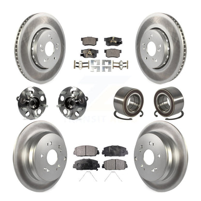 Hub Bearing Coated Brake Rotor Pad Front Rear Kit (10Pc) For 13-16 Acura RDX AWD