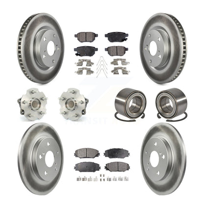 Hub Bearing Coated Brake Rotor & Pad Front Rear Kit (10Pc) For Toyota Corolla iM