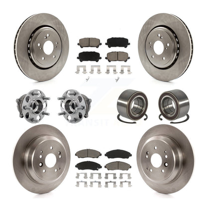 Hub Bearing Brake Rotor & Pads Front Rear Kit (10Pc) For 2014-2016 Acura MDX AWD