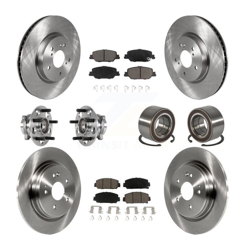 Wheel Hub Bearing Disc Brake Rotor And Pads Front Rear Kit (10Pc) For Honda CR-V