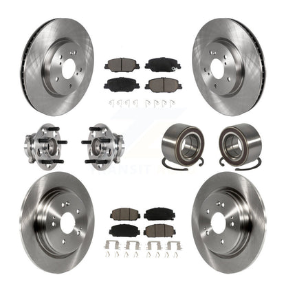 Wheel Hub Bearing Disc Brake Rotor And Pads Front Rear Kit (10Pc) For Honda CR-V