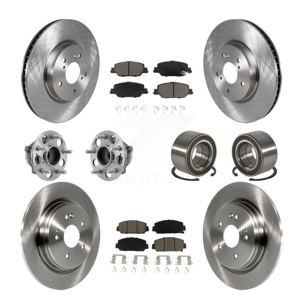 Wheel Hub Bearing Disc Brake Rotor And Pads Front Rear Kit (10Pc) For Honda CR-V