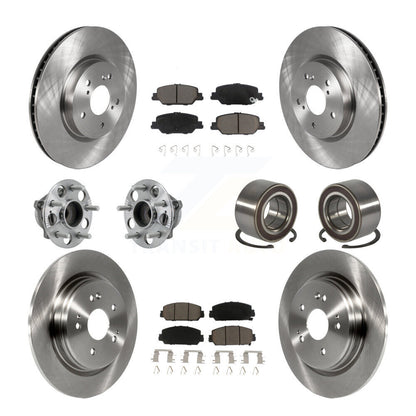Wheel Hub Bearing Disc Brake Rotor And Pads Front Rear Kit (10Pc) For Honda CR-V