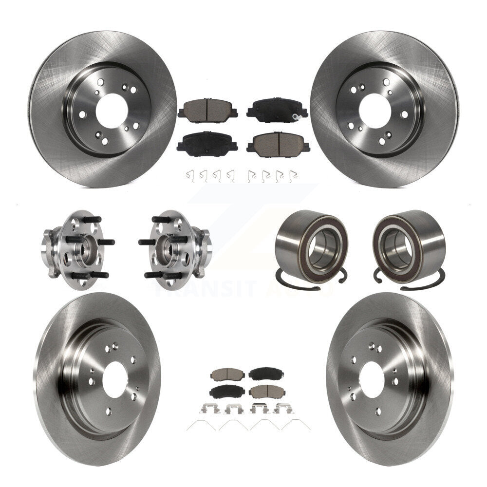 Wheel Hub Bearing Disc Brake Rotor And Pads Front Rear Kit (10Pc) For Honda CR-V