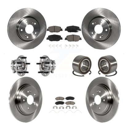 Wheel Hub Bearing Disc Brake Rotor And Pads Front Rear Kit (10Pc) For Honda CR-V