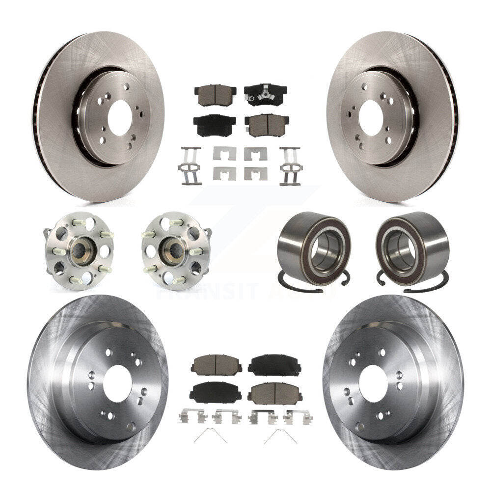 Hub Bearing Brake Rotor & Pads Front Rear Kit (10Pc) For 2017-2018 Acura RDX AWD
