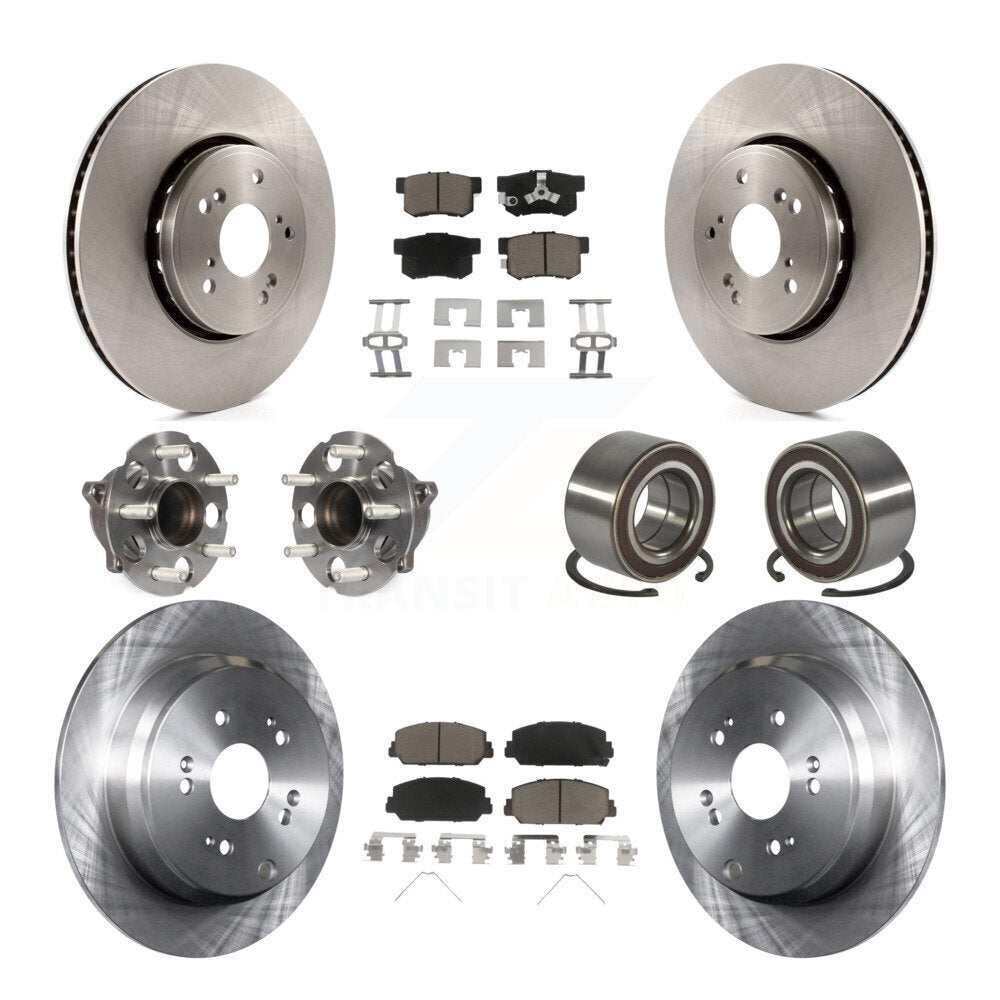 Hub Bearing Brake Rotor & Pads Front Rear Kit (10Pc) For 2013-2018 Acura RDX FWD