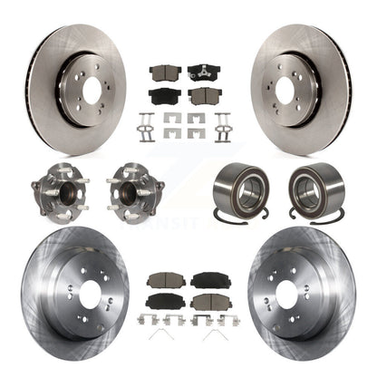 Hub Bearing Brake Rotor & Pads Front Rear Kit (10Pc) For 2013-2018 Acura RDX FWD