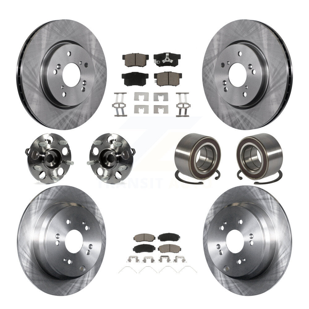 Hub Bearing Brake Rotor & Pad Front Rear Kit (10Pc) For 2012-2016 Honda CR-V AWD