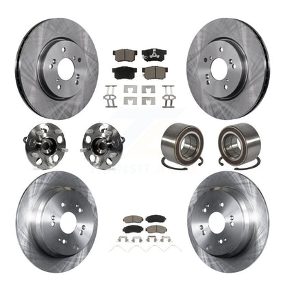 Hub Bearing Brake Rotor & Pad Front Rear Kit (10Pc) For 2012-2016 Honda CR-V AWD
