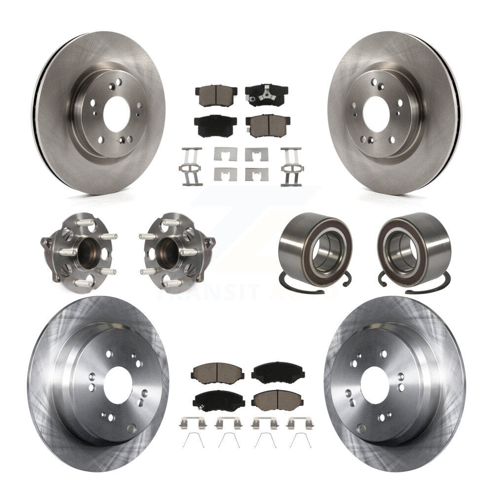 Hub Bearing Brake Rotor & Pad Front Rear Kit (10Pc) For 2012-2016 Honda CR-V FWD