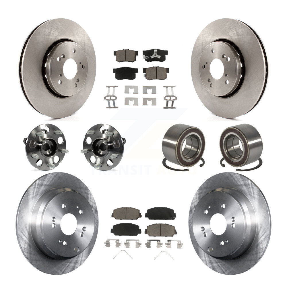 Hub Bearing Brake Rotor & Pads Front Rear Kit (10Pc) For 2013-2016 Acura RDX AWD
