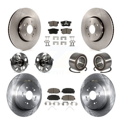 Hub Bearing Brake Rotor & Pads Front Rear Kit (10Pc) For 2013-2016 Acura RDX AWD