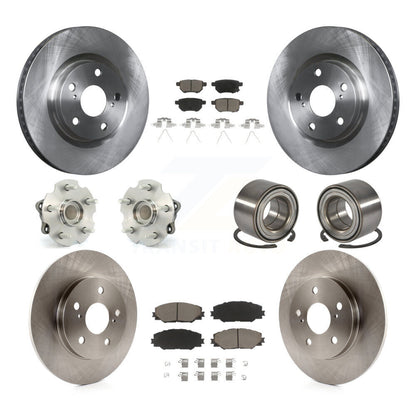 Hub Bearing Brake Rotor & Pads Front Rear Kit (10Pc) For 17-18 Toyota Corolla iM