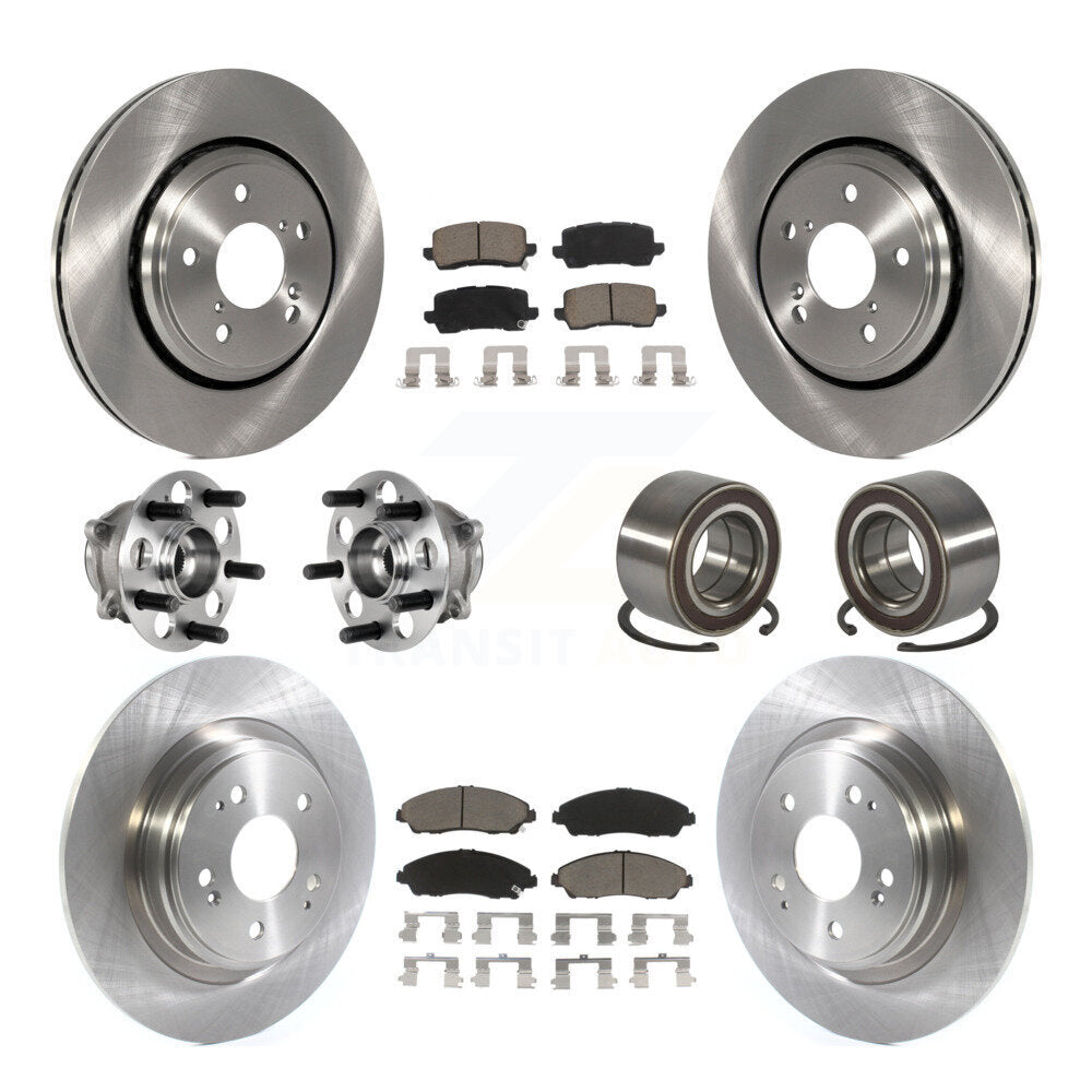 Hub Bearing Disc Brake Rotor And Ceramic Pad Front Rear Kit (10Pc) For Acura MDX