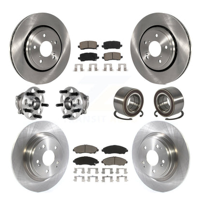 Hub Bearing Disc Brake Rotor And Ceramic Pad Front Rear Kit (10Pc) For Acura MDX
