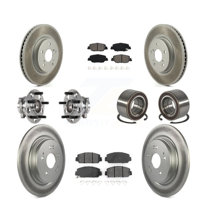 Hub Bearing Coated Disc Brake Rotor And Pad Front Rear Kit (10Pc) For Honda CR-V