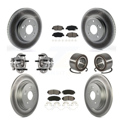 Hub Bearing Coated Disc Brake Rotor And Pad Front Rear Kit (10Pc) For Honda CR-V
