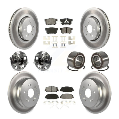Hub Bearing Coated Brake Rotor Pad Front Rear Kit (10Pc) For 13-16 Acura RDX AWD