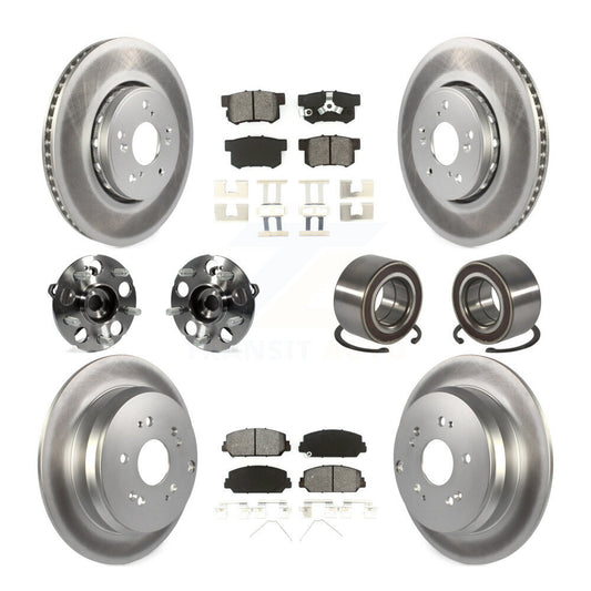 Hub Bearing Coated Brake Rotor Pad Front Rear Kit (10Pc) For 13-16 Acura RDX AWD