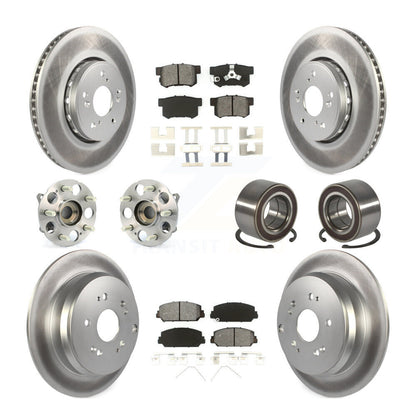 Hub Bearing Coated Brake Rotor Pad Front Rear Kit (10Pc) For 17-18 Acura RDX AWD