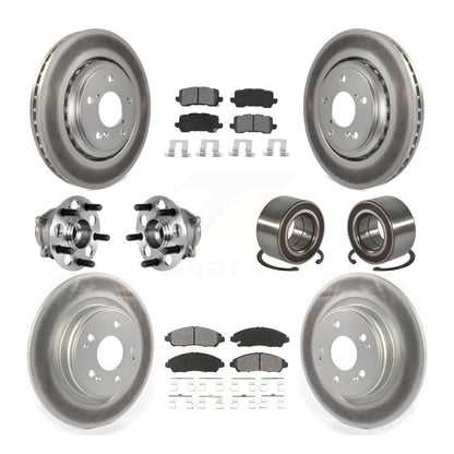 Hub Bearing Coated Disc Brake Rotor And Pads Front Rear Kit (10Pc) For Acura MDX