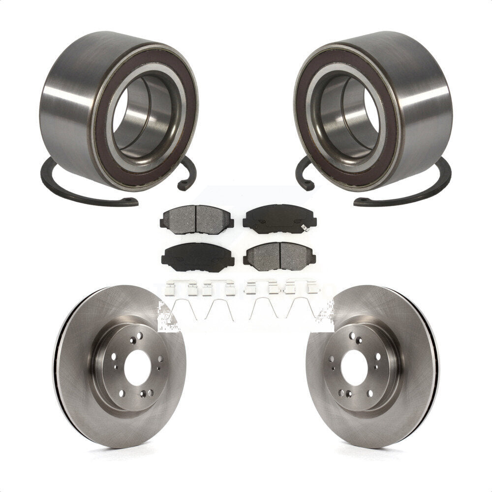 Wheel Bearing Disc Brake Rotors And Pads Front Kit For 2012-2016 Honda CR-V FWD