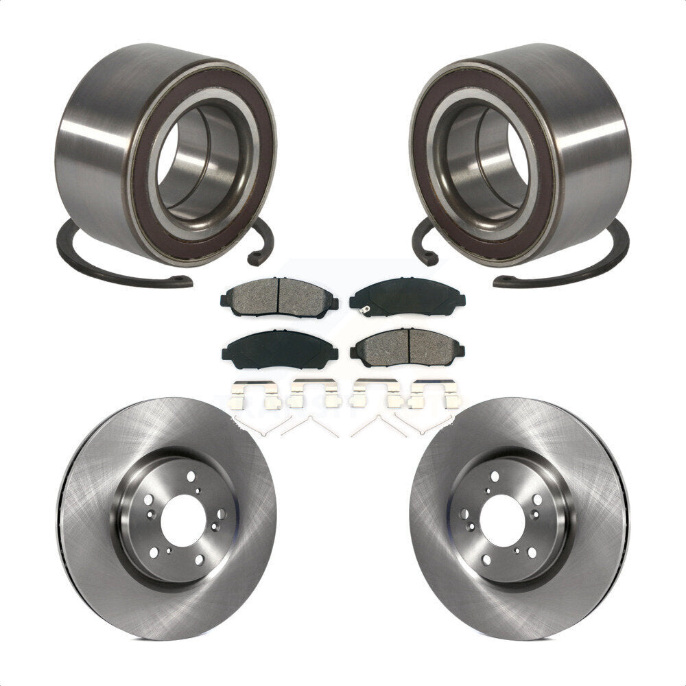 Wheel Bearing Brake Rotor Pads Front Kit For 14-20 Acura RLX Sport Hybrid SH-AWD
