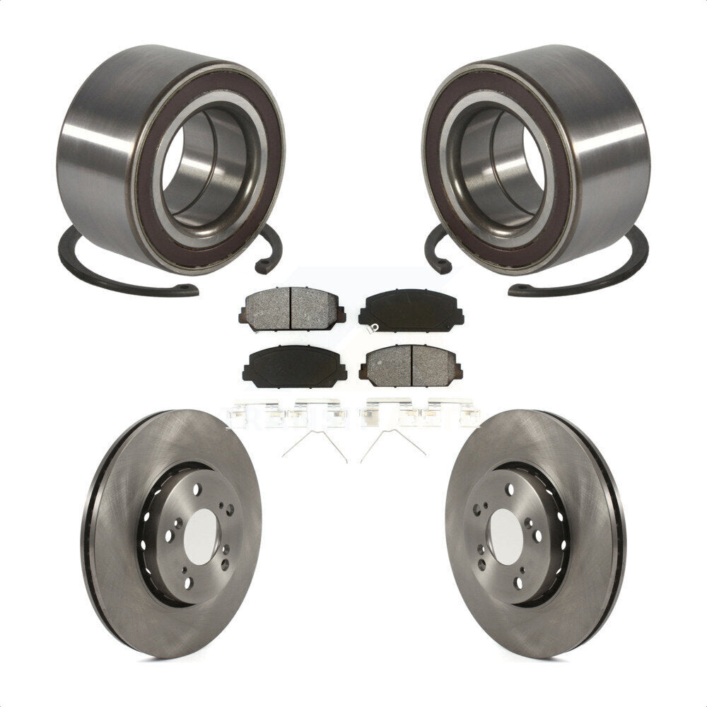 Wheel Bearing Disc Brake Rotors And Semi-Metallic Pads Front Kit For Acura RLX