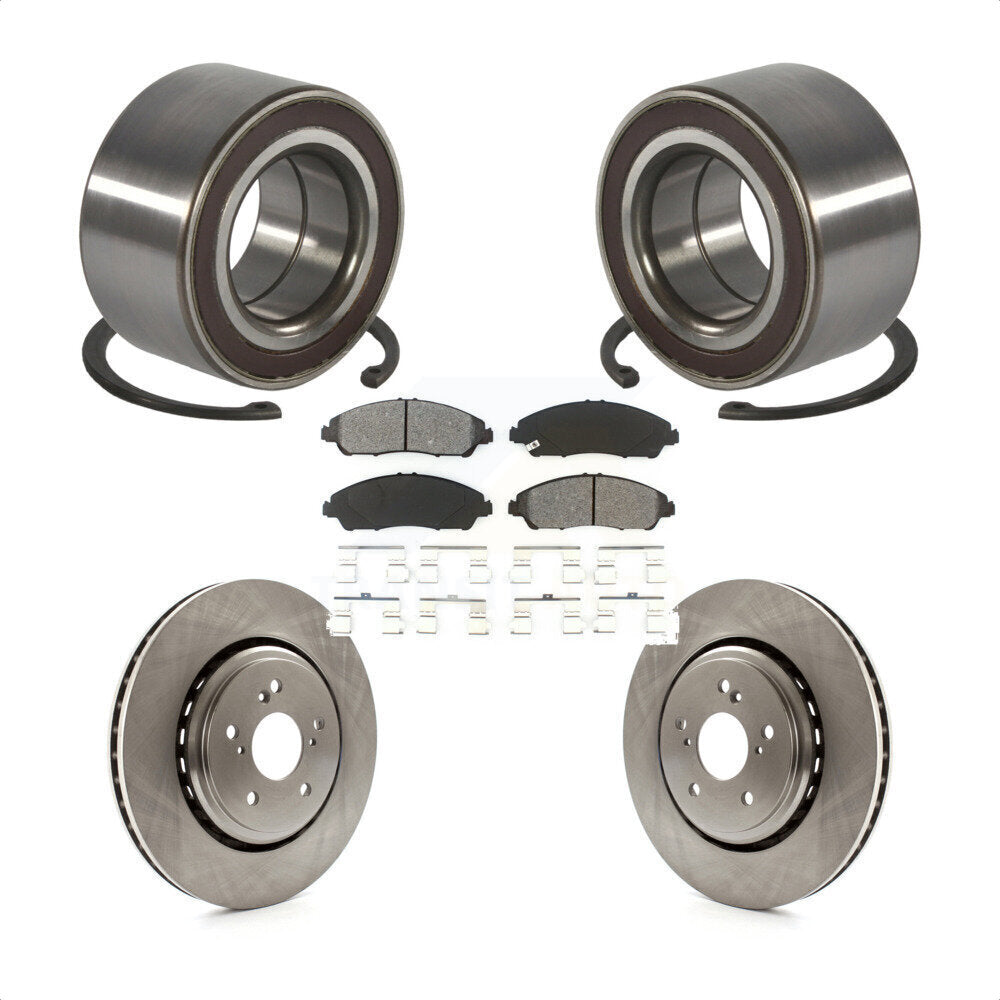 Wheel Bearing Disc Brake Rotors And Pads Front Kit For 2014-2016 Acura MDX
