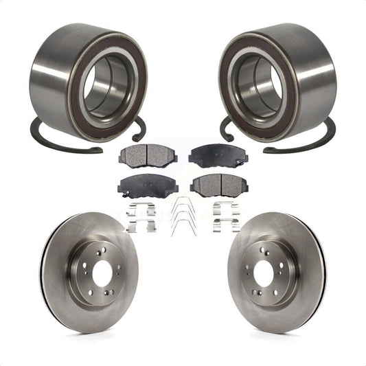Wheel Bearing Disc Brake Rotors And Pads Front Kit For 2012-2016 Honda CR-V FWD