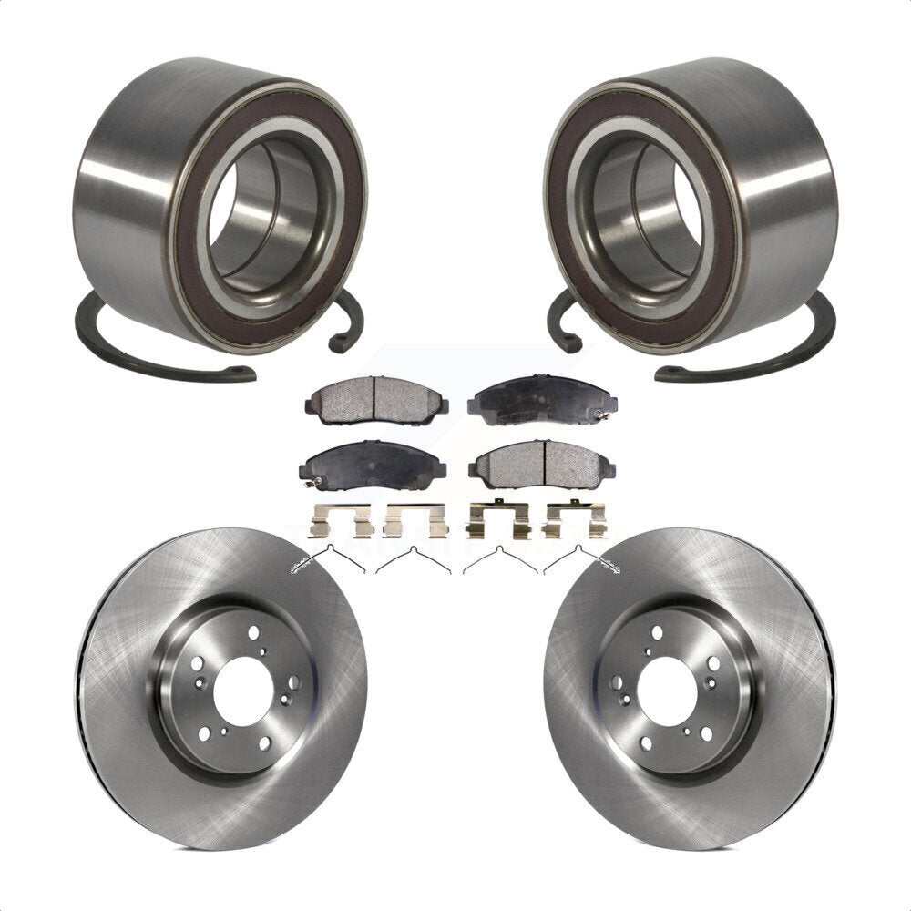 Wheel Bearing Brake Rotor Pads Front Kit For 14-20 Acura RLX Sport Hybrid SH-AWD