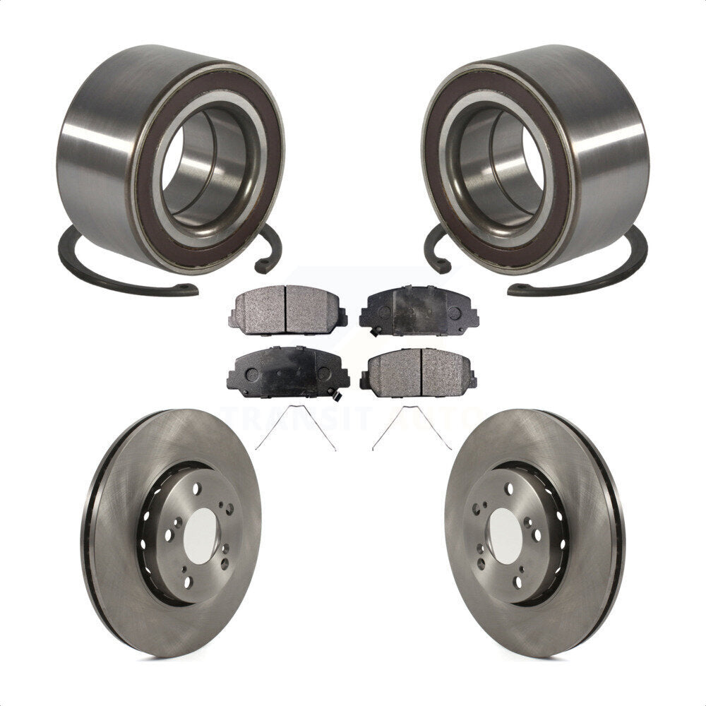Wheel Bearing Disc Brake Rotors And Semi-Metallic Pads Front Kit For Acura RLX