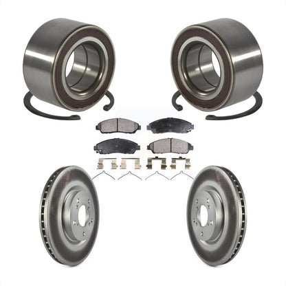 Wheel Bearing Coated Brake Rotor Pad Front Kit For Acura RLX Sport Hybrid SH-AWD