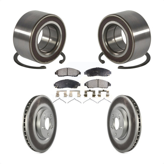 Wheel Bearing Coated Brake Rotor Pad Front Kit For Acura RLX Sport Hybrid SH-AWD