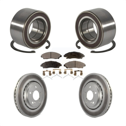 Wheel Bearing Coated Disc Brake Rotor & Pads Front Kit For Honda Pilot Acura MDX