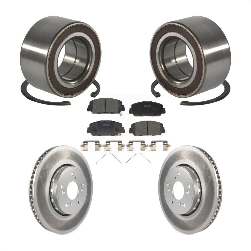 Wheel Bearing Coated Disc Brake Rotor And Pads Front Kit For 2013-2018 Acura RDX