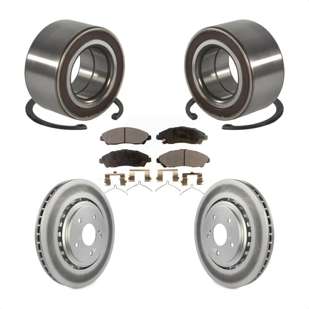 Wheel Bearing Coated Disc Brake Rotor And Pads Front Kit For 2014-2016 Acura MDX